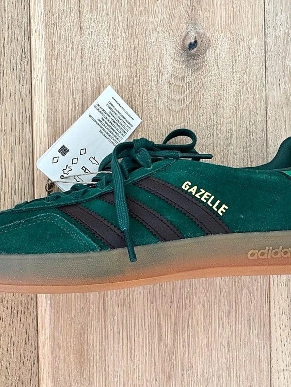 Adidas Gazelle Indoor Green Sneakers US 6.5Y or 7.5w NWT